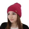 Czapka zimowa damska, jasnoróżowa, z wełną merino Shila-5