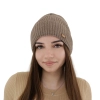 Czapka zimowa damska, jasnoróżowa, z wełną merino Shila-12