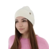 Czapka jesienna, wiosenna damska, jasnoróżowa, wełna merino z kaszmirem, Alineta-6