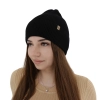 Czapka jesienna, wiosenna damska, jasnoróżowa, wełna merino z kaszmirem, Alineta-8