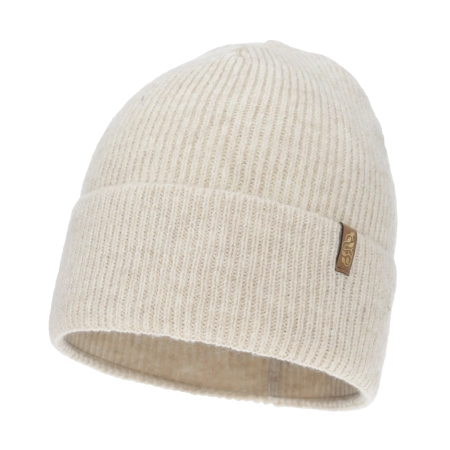 Czapka zimowa damska, jasnobeżowa, z wełną merino Tahoe-2