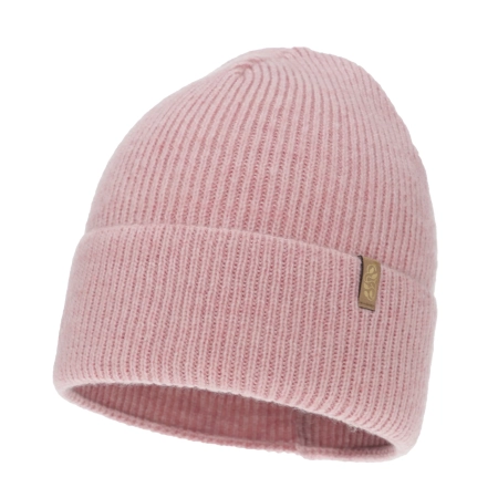 Czapka zimowa damska, różowa, z wełną merino Tahoe-2