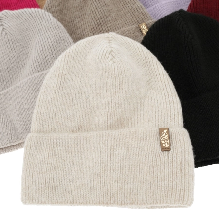 Czapka zimowa damska, różowa, z wełną merino Tahoe-5
