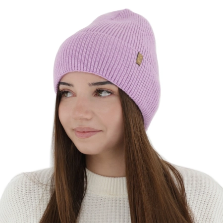 Czapka zimowa damska, fioletowa, z wełną merino Tahoe-1