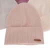 Czapka jesienna, wiosenna damska, różowa, 100% wełniana merino, Flerra-3