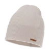 Czapka jesienna, wiosenna damska, beżowa, 100% wełniana merino, Flerra-2
