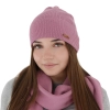 Czapka jesienna, wiosenna damska, fioletowa, 100% wełniana merino, Flerra-1