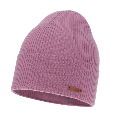 Czapka jesienna, wiosenna damska, fioletowa, 100% wełniana merino, Flerra-2