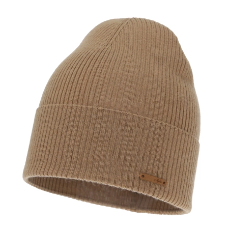 Czapka jesienna, wiosenna damska, camel, 100% wełniana merino, Flerra-2