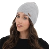 Czapka jesienna, wiosenna damska, szara, 100% wełniana merino, Flerra-1