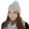 Czapka jesienna, wiosenna damska, szara, 100% wełniana merino, Flerra-5