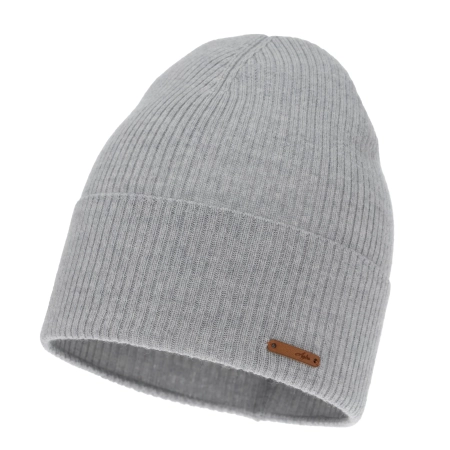 Czapka jesienna, wiosenna damska, szara, 100% wełniana merino, Flerra-2
