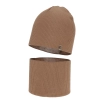 Czapka i komin dla chłopca jesienny, wiosenny komplet, z bawełną, camel Lucer-2