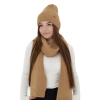 Czapka i szalik damski, zimowy komplet, camel, z wełną merino, Seala-1