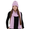 Czapka i szalik damski, zimowy komplet, fioletowy, z wełną merino, Seala-1