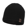 Czapka zimowa męska, czarna, z wełną merino, Bird-2
