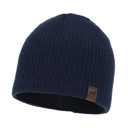 Czapka zimowa męska, granatowa, z wełną merino Bird-1