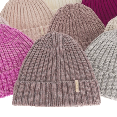 Czapka zimowa damska, różowa, z wełną merino Missi-6