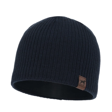 Czapka zimowa męska, granatowa, z wełną merino Bird-2