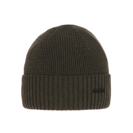 Czapka zimowa męska, khaki, z wełną merino Henk-1