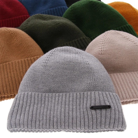 Czapka zimowa męska, khaki, z wełną merino Henk-3