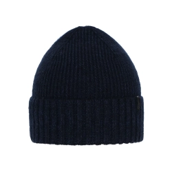 Czapka zimowa męska, granatowa, z wełną merino Nori-1