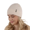 Czapka zimowa, jesienna, wiosenna damska, kremowa, 100% wełniana merino Megan-2