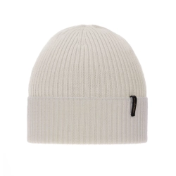 Czapka zimowa, jesienna, wiosenna damska, kremowa, 100% wełniana merino Megan-1