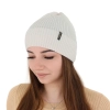 Czapka zimowa, jesienna, wiosenna damska, beżowa, 100% wełniana merino Megan-5
