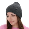 Czapka zimowa, jesienna, wiosenna damska, czarna, 100% wełniana merino, Megan-7