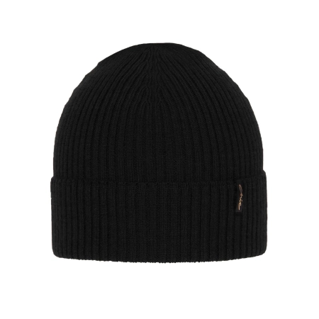 Czapka zimowa, jesienna, wiosenna damska, czarna, 100% wełniana merino, Megan-2