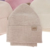 Czapka i komin dla dziewczynki jesienny, wiosenny komplet, kremowy, 100% wełniany merino Magenta-5