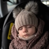 Czapka i komin dla chłopca zimowy komplet, beżowy, 100% wełniany merino, wiązany Konor-4