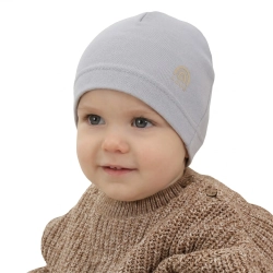 Czapka bawełniana dla chłopca jesienna, wiosenna, szara, Buddy-1