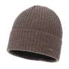 Czapka zimowa męska, ciemnobeżowa, z wełną merino Baltor-1