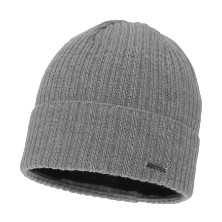 Czapka zimowa męska, jasnoszara, z wełną merino Baltor-1