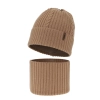 Czapka i komin dla chłopca zimowy komplet, camel, 100% wełniany merino Wilson-2
