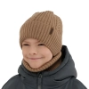Czapka i komin dla chłopca zimowy komplet, jasnoszary, 100% wełniany merino Wilson-5