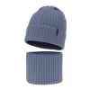 Czapka i komin dla chłopca zimowy komplet, jasnoniebieski, 100% wełniany merino Wilson-1