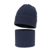Czapka i komin dla chłopca zimowy komplet, ciemnoniebieski, 100% wełniany merino Wilson-2