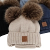 Czapka i komin dla chłopca, zimowy komplet, błękitny, 100% wełniany merino, podszyty polarem wełnianym, Ronik-2