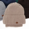 Czapka i komin dla chłopca, zimowy komplet, 100% wełniany merino, niebieski Umberto-5