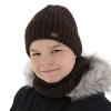 Czapka i komin dla chłopca, zimowy komplet, 100% wełniany merino, niebieski Umberto-7