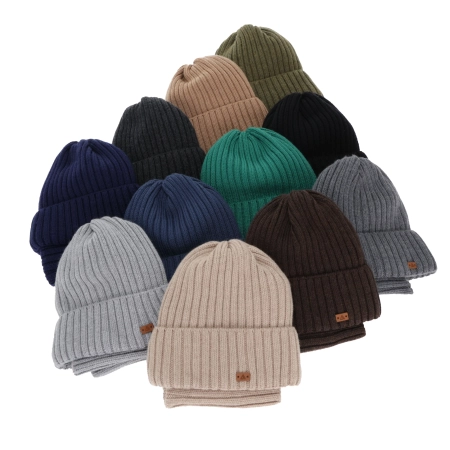 Czapka i komin dla chłopca, zimowy komplet, 100% wełniany merino, niebieski Umberto-6