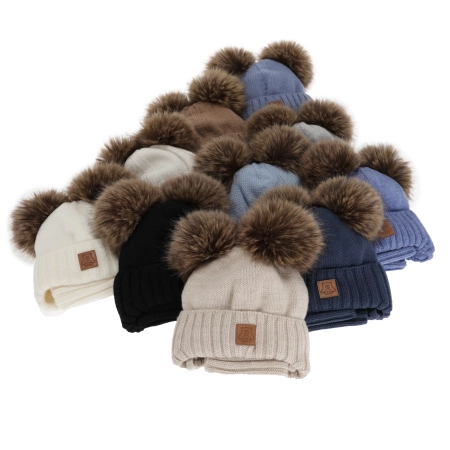 Czapka i komin dla chłopca, zimowy komplet, camel, 100% wełniany merino, podszyty polarem wełnianym, Ronik-3