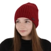 Czapka zimowa damska, bordowa, z wełną merino Soletta-1