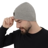 Czapka męska zimowa, wiosenna, szara, 100% wełniana merino, Matias-3