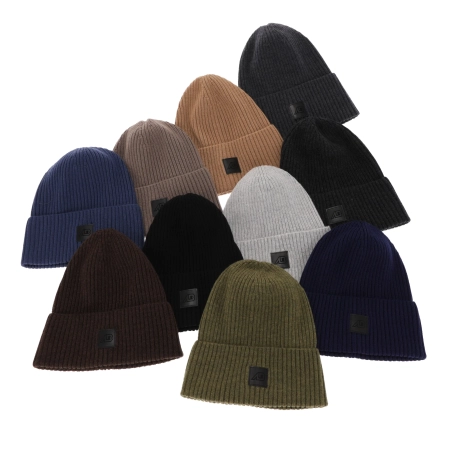 Czapka męska zimowa, wiosenna, szara, 100% wełniana merino, Matias-5