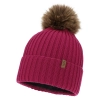 Czapka zimowa damska, amarantowa, z wełną merino, Zamira-2