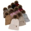 Czapka zimowa damska, amarantowa, z wełną merino, Zamira-5